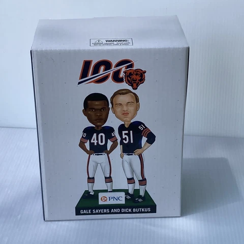 Dick Butkus Gale Sayers Chicago Bears Bobblehead SGA 100 Year SGA 11/24/19 NFL Cover