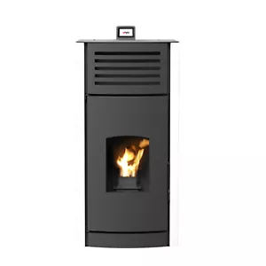 A++ Robin Wood Enya Aqua Weiß Pelletofen Wasserführend 12kW Pelletkamin Heizung - Bild 1 von 12