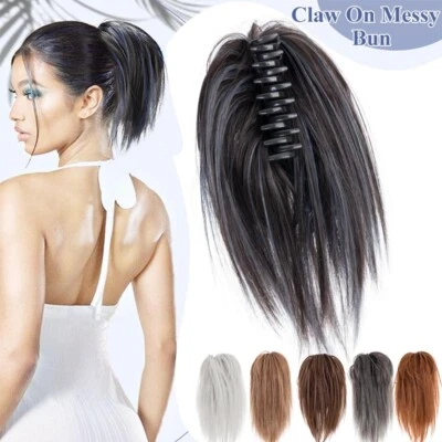 Коготь зажим в волосы расширения Scrunchie грязный булочка реальный кудрявый шиньон взъерошенный Updo - Изображение 1 из 4