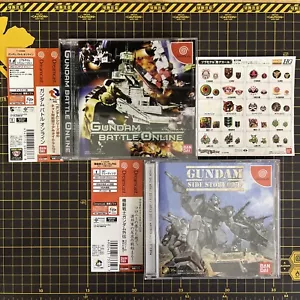 Lot 2 Gundam Battle Online & Side Story 0079 Sega Dreamcast Sticker CIB Japan - Bild 1 von 6