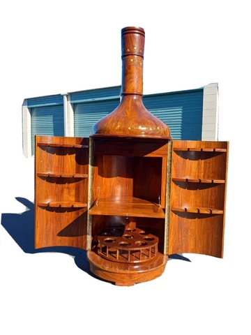 Last One. Handcrafted Bottle Shaped Antique Liquor Cabinet Cover