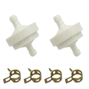 Lawn Mower 1/4 Inch ID Inline Gas Fuel Filter 56679MA x2 with Fuel Clamps x4 - Picture 1 of 1