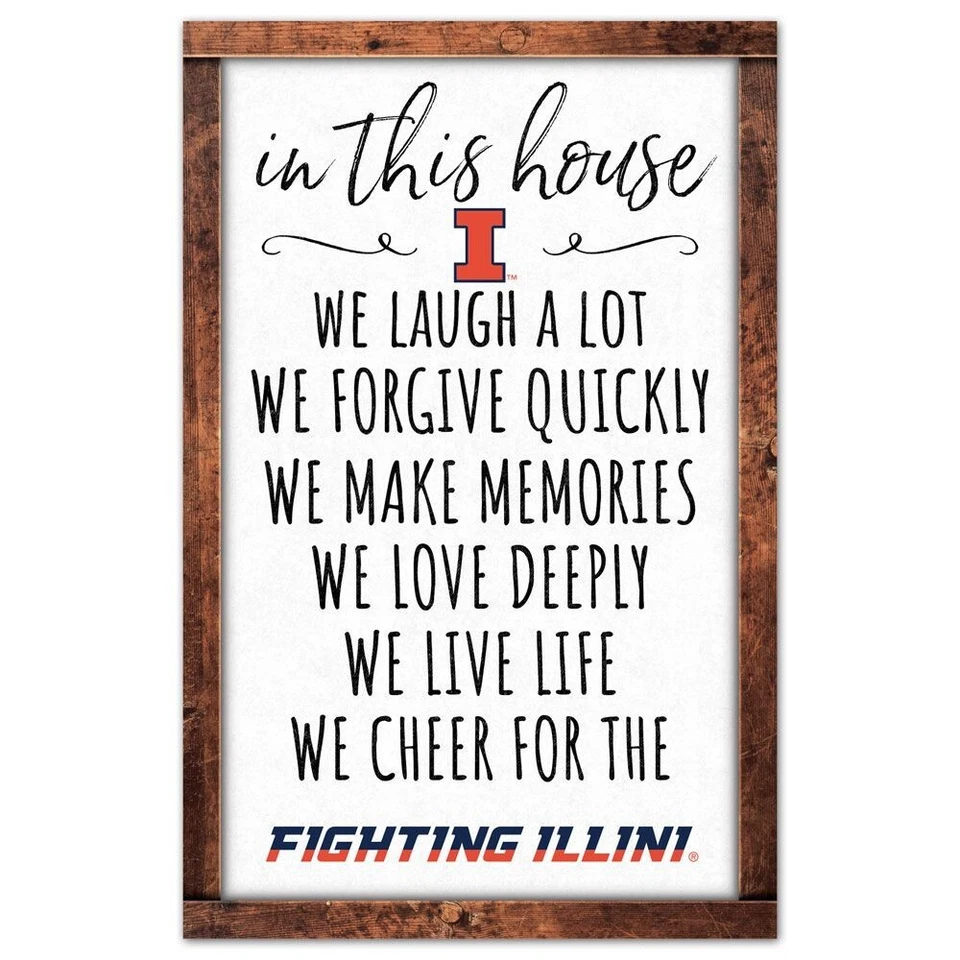 ILLINOIS FIGHTING ILLINI Official NCAA 11x17 "We Cheer for the Illini" Wood Sign - Image 1 of 1