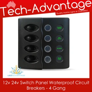 Interruptor Panel Disyuntores 12v/24v Barco 4 Velocidades Impermeable LED Retroiluminado - Imagen 1 de 3