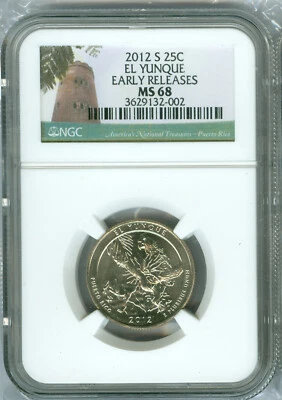 2012 S EL YUNQUE PARKS QUARTER NGC MS68 ER FINEST REGISTRY Pop 15 RARE * - Image 1 of 4