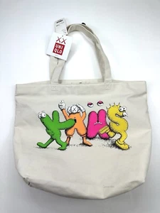 Uniqlo X KAWS SS16 Limited/Rare Canvas Tote Bag Graffiti White 2016 W Tags - Picture 1 of 15
