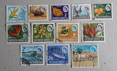 SOUTHERN RHODESIA 1964 QE11 short set to SG103 5s VFU mostly unmounted Cover
