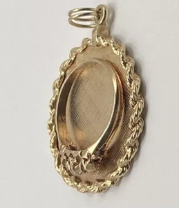 14k Gold großer schwerer Charm Hochzeit Verlobung 7,2g Diamant 1,2" Nachlass POM Vintage - Bild 1 von 11