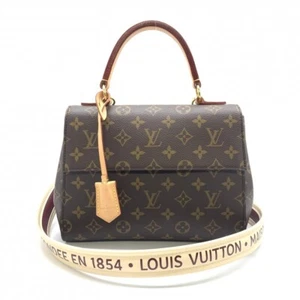 AUTH LOUIS VUITTON M42738 CLUNY BB MONOGRAM 2WAY BAG BEIGE LOGO W25XH19.5XD10CM - Picture 1 of 9