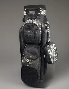 RJ Golf Zebra Print 14 Full Length Slot Cart Bag w/ Cooler & Rain cover - Picture 1 of 9