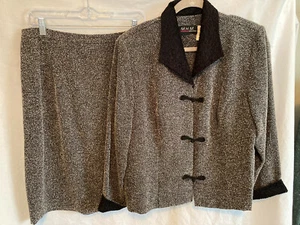 Womens VTG  M.H.M. Melissa Harper Classy Jacket/Skirt Set 3/4 Sleeve Size 16/18 - Picture 1 of 12