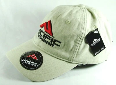 Pacific Headwear Beige Black & Red Raised Embroidered Baseball Cap NEW WITH TAGS - Image 1 of 4
