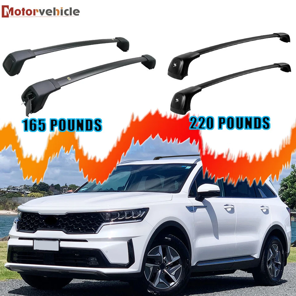 Lockable Cross Bar For 2021- 2026 Kia Sorento Roof Rack with FLUSH SIDE RAILS - Image 1 of 1