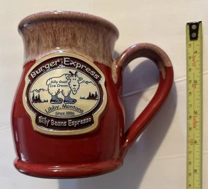 Deneen Pottery Coffee Mug BURGER EXPRESS LIBBY MONTANA Drip Glaze. - Picture 1 of 4