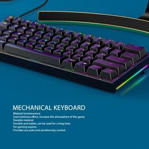 Mechanical Keyboard 61 Keys Computer Gaming Keyboard Dual Side Illumination P FY - Afbeelding 1 van 24