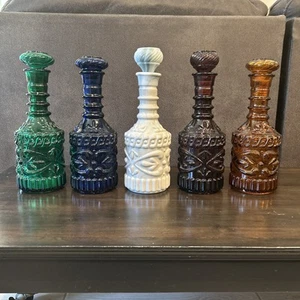 Vintage Ornate Jim Beam Kentucky Derby Glass Decanters Lot Of 5 Multicolored - Picture 1 of 14