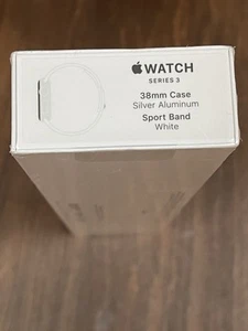 New ✨ Sealed Apple Watch Series 3 38mm Case Silver Aluminum Sport Band White - Picture 1 of 3