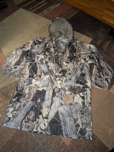 Hodgman Jacket Mens Large Brown Camo Hunting Mossy Oak Break Up Rain Poncho - Picture 1 of 8