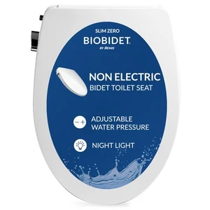 Slim Zero Non Electric Bidet Toilet Seat Elongated, Low Profile Seat with Slo... - Picture 1 of 9
