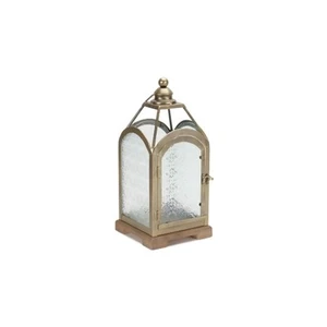 Pewter Metal Lantern with Ornate Glass 16"H - Picture 1 of 1