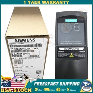 New Siemens 6SE6420-2UD13-7AA1 6SE6 420-2UD13-7AA1 MICROMASTER420 without filter - Picture 1 of 9