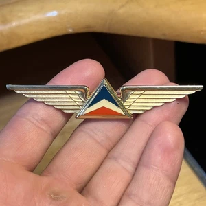 Distintivo Vintage Delta Air Lines Autentico Ingegnere di Volo Pilota Ali 5° Emissione - Foto 1 di 5