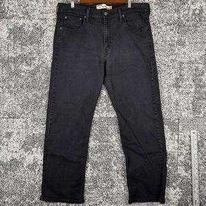 Levis 569 Stretch Black Jeans Mens 34 X 32 (FITS 34 X 30) Straight Leg - Picture 1 of 9