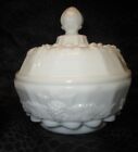 Chocolate Box with Lid Paneled Grape Milk Glass by WESTMORELAND 