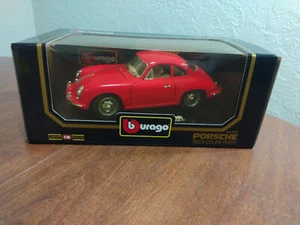 Burago Porsche 356B Coupe 1961 Red Diecast Model 1:18 NIP - Picture 1 of 22