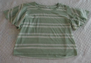 Camisa Top Jack by BB Dakota M Mediana Damas Rayas Corta Ancha En muy buen estado verde blanco - Imagen 1 de 3
