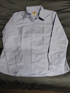 Dickie's women's blue button up oxford collared shirt Large - Picture 1 of 10