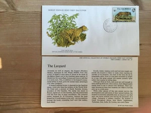 GAMBIA 1976 FDC WWF BIG CATS LEOPARD ABUKO NATURE RESERVE - Picture 1 of 1