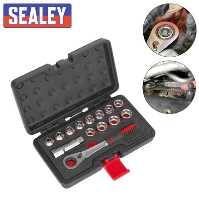 Sealey AK6926 14pc Go-Through Low Profile Socket Set - Ratchet Sockets Extension - Image 1 of 4
