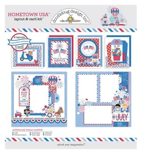 Doodlebug Layout And Card Kit-Hometown USA - Picture 1 of 1