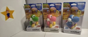 Nintendo AMIIBO Yoshi's Woolly World - grün, rosa & blau Garn Yoshi - Bild 1 von 1