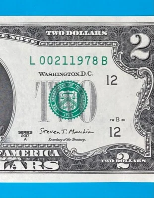 February 1, 1978 / 2 January 1978 L 00211978 B BIRTHDAY Note $2 Two Dollar Bill - Image 1 of 3