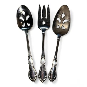 3 Oneida Stainless Steel Whittier Serving Pieces - Pierced - Picture 1 of 3