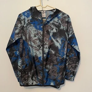 Adidas Lightweight Windbreaker zip up hooded Blues - Youth Large 14/16 - Picture 1 of 9