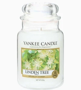 Yankee Candle Retired "LINDEN TREE"~ Large 22 oz ~European ~WHITE LABEL ~RARE - Picture 1 of 1