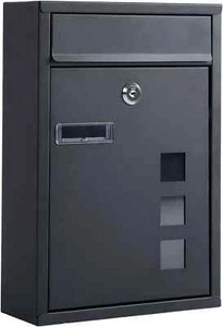 Mailbox Large Steel Wall-Mounted Letterbox Key Lock Parcel Post Box Large UK - Picture 1 of 7
