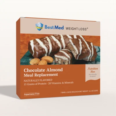 BestMed - Barra de amêndoa chocolate | Alternativa de dieta de proteína ideal | Low Carb 7/ct - Imagem 1 de 4
