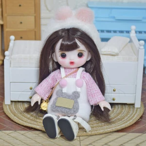 16cm Mini Girl Doll + Clothes Wigs Face Makeup Finished Cute Toy Kids Best Gift - Picture 1 of 12