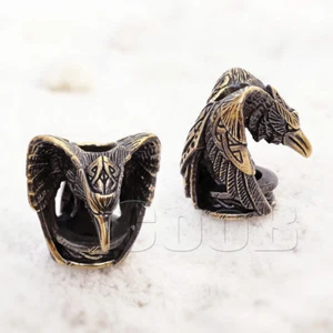 EDC Bead Beads Charm Penadant RAVEN for Bracelet KeyChain Knife Lanyard CooB - Picture 1 of 8