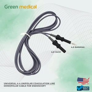 Universal 4-4 Unipolar Coagulation Line Monopolar Cable For Endoscopy - Picture 1 of 3