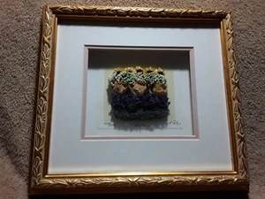 Signed Framed Limited Edition Print pontus dried flowers gold 234/500 Matted - Picture 1 of 10