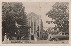 Valley Forge, PA: RPPC Washington Memorial Chapel, Echtfoto Postkarte - Bild 1 von 2
