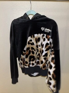 Girls Leopard Print Pullover Hoodie Small 6/7 - Picture 1 of 4