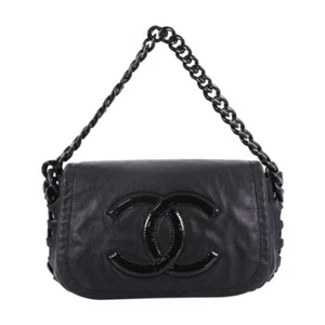 CHANEL schwarz Lammleder Harz modern Kette Medium Klappe Tasche Schulter - Bild 1 von 13