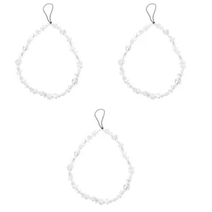 Set of 3 Mobile Phone Chain Child Charms Strap Beaded Camera Hanging Rope Pearl - Zdjęcie 1 z 12