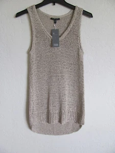 Eileen Fisher Cuello en V Caparazón Largo Top-Cinta Giratoria Abierta Hilo-Arce Avena-Talla Mediana-NUEVO CON ETIQUETAS - Imagen 1 de 11